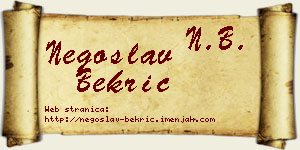 Negoslav Bekrić vizit kartica